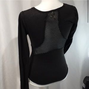 We The Free People knit top Black Mesh Size XS
